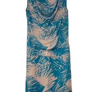 New York & Company Blue and Cream Dress